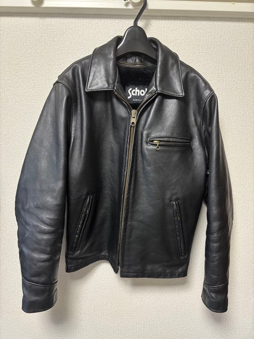 (azuki)Schott ブラック レザージャケット 40ボアライナー