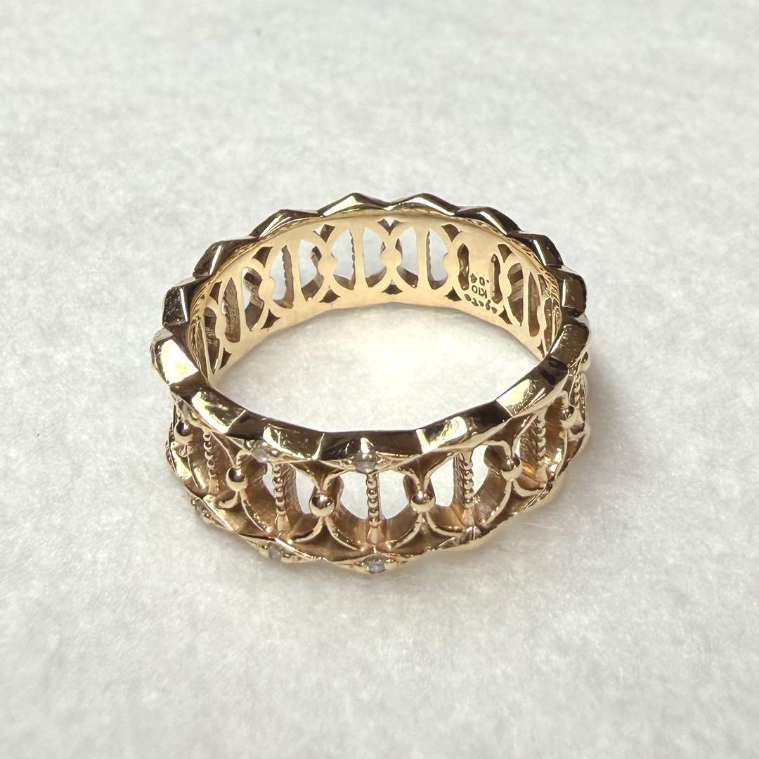 agete 2008年 限定品 11号 K10 透かし　ダイヤ　リング