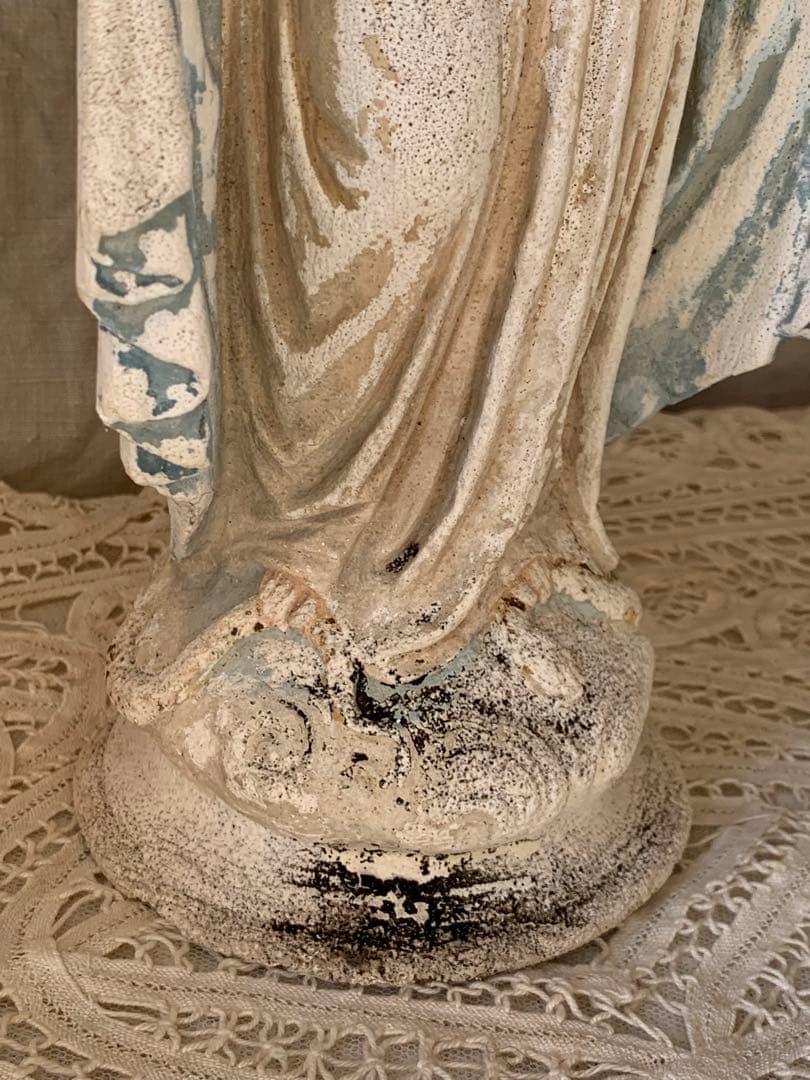 フランスアンティーク 聖母マリア 無限罪のマリア 石膏像