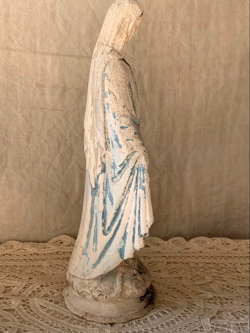 フランスアンティーク 聖母マリア 無限罪のマリア 石膏像