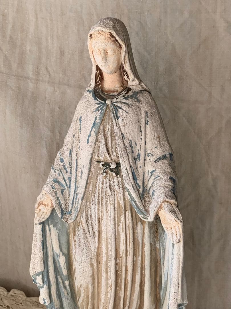 フランスアンティーク 聖母マリア 無限罪のマリア 石膏像