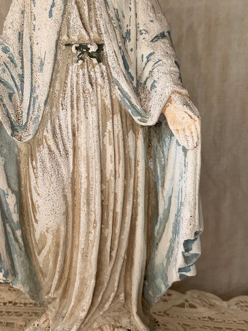 フランスアンティーク 聖母マリア 無限罪のマリア 石膏像