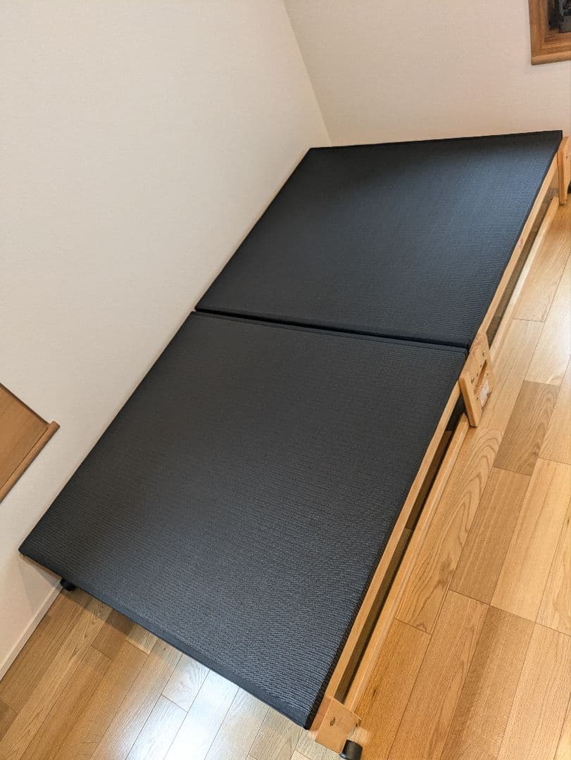 中居木工　炭入り折りたたみベッド畳 ロータイプ ワイドシングル