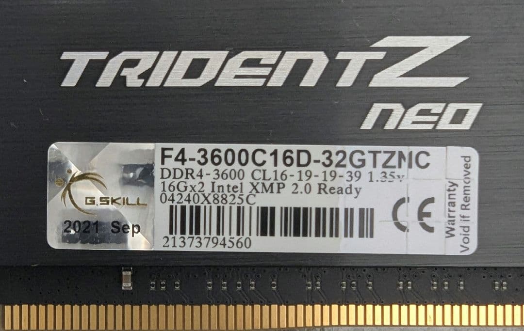 G.SKILL TRIDENT Z NEO DDR4 4枚セット