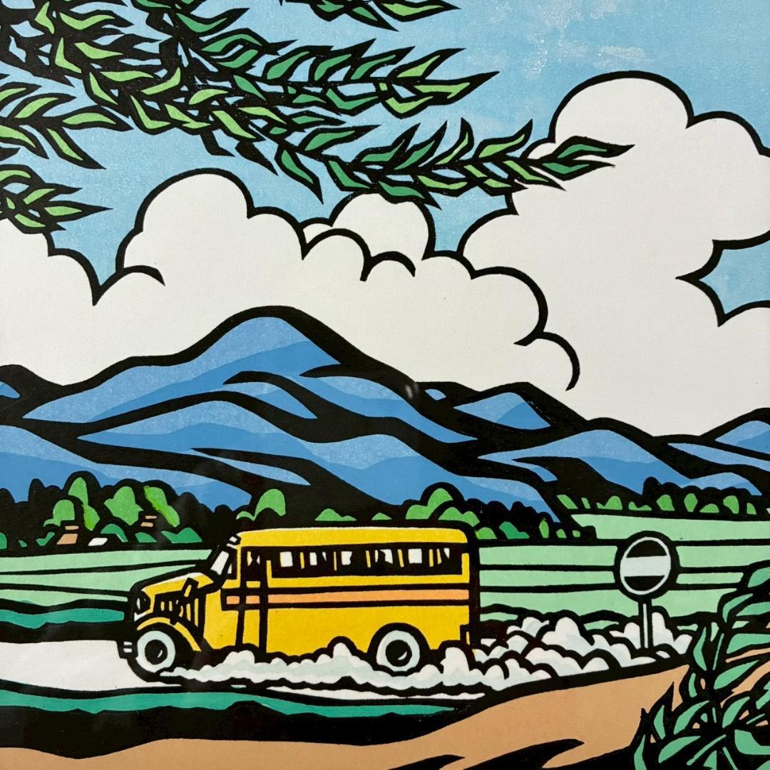 滝平二郎「郷愁の四季 夏 入道雲」木版画 直筆サイン・認定書・証明シール有