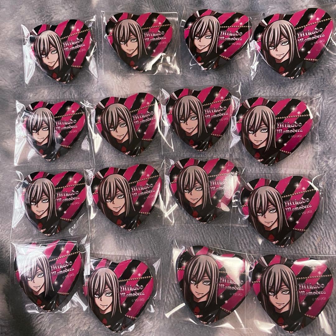 桃源暗鬼 桃寺神門 ハート缶バッジ 16点