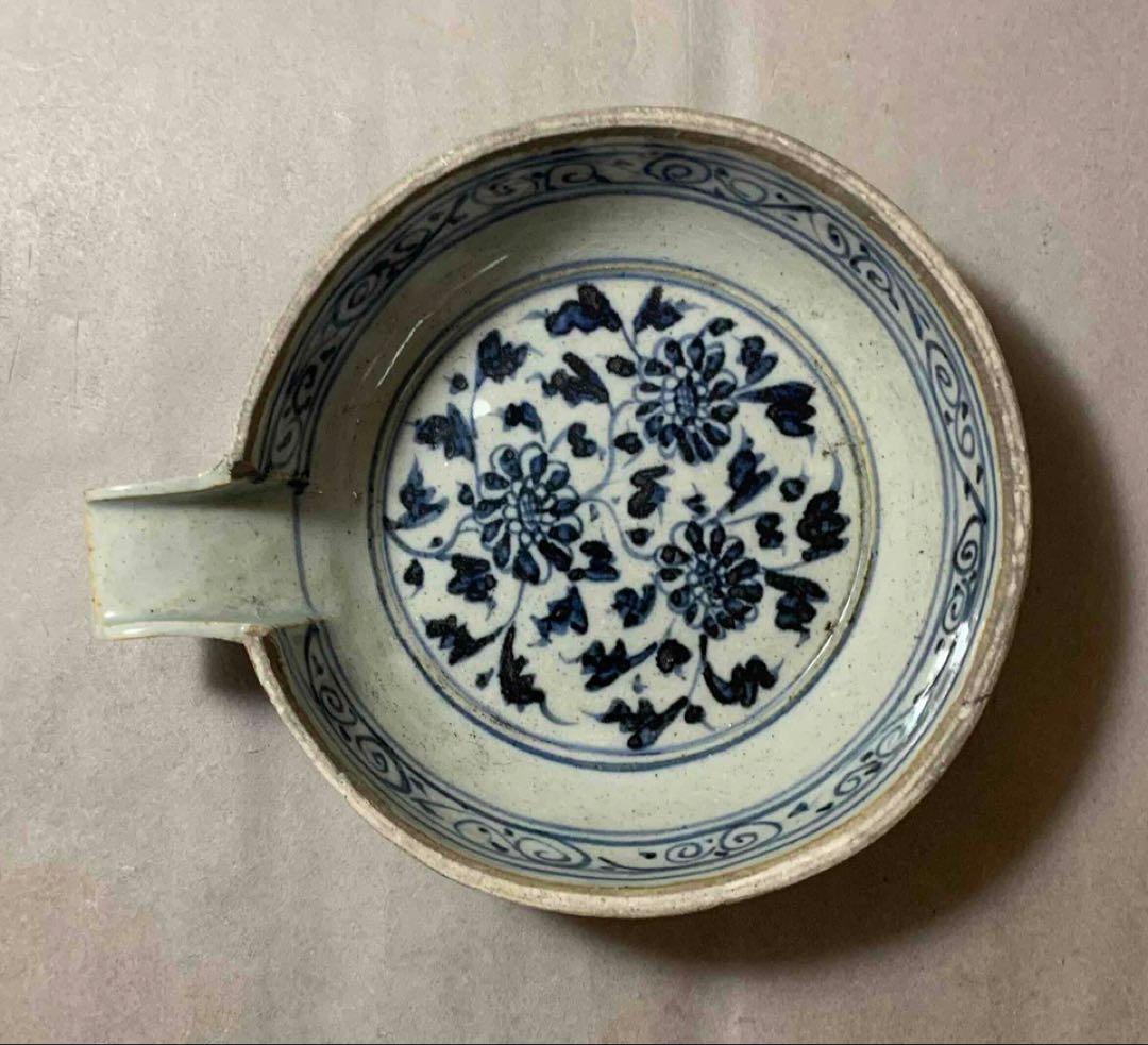 中国 染付花の絵片口　f2250905