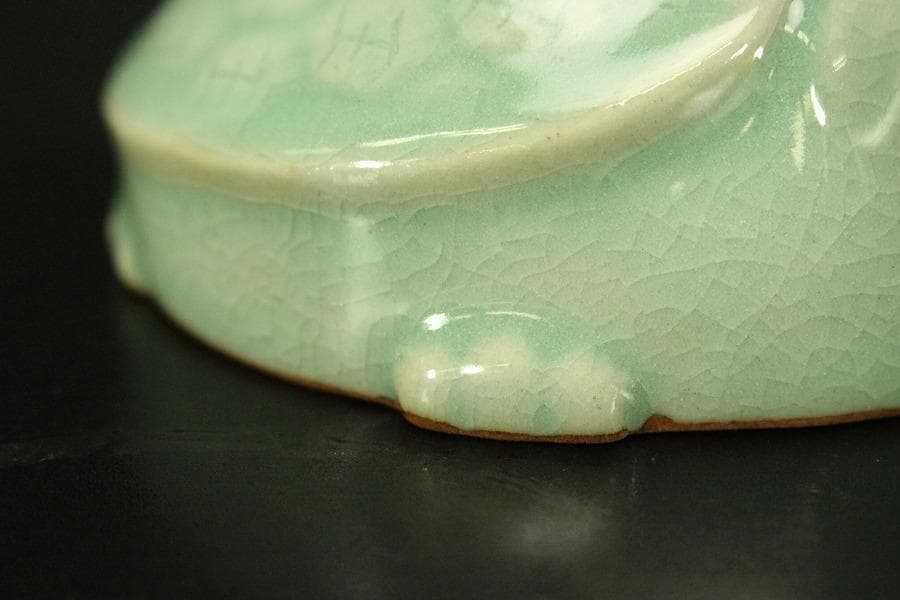 茶道具 香具 高麗 青磁 大亀香合 共箱(RC936)