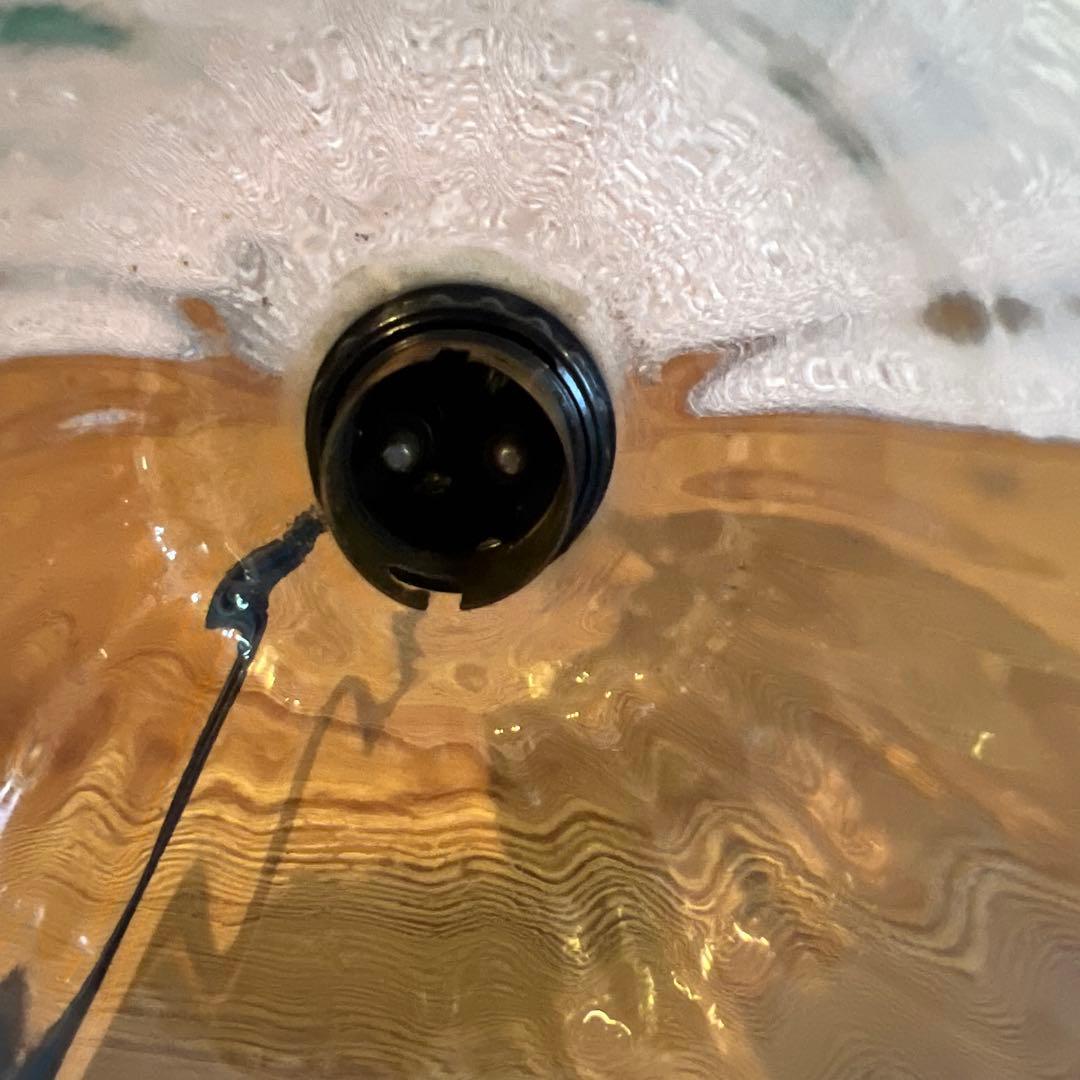 ヴィンテージ　青色フリル付きベル型ペンダントライト