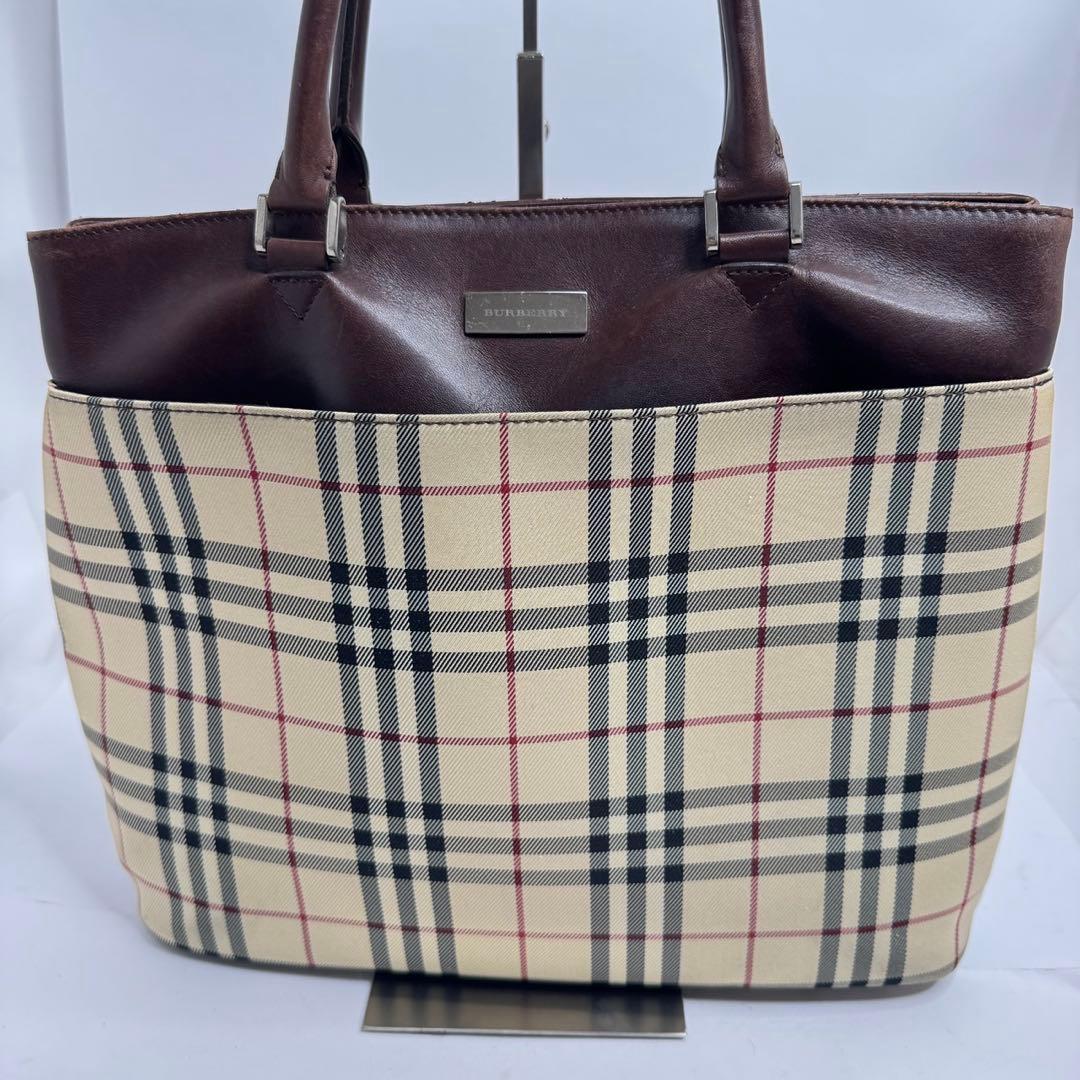 【美品✨️】バーバリー ハンドバッグ ノバチェック マチあり