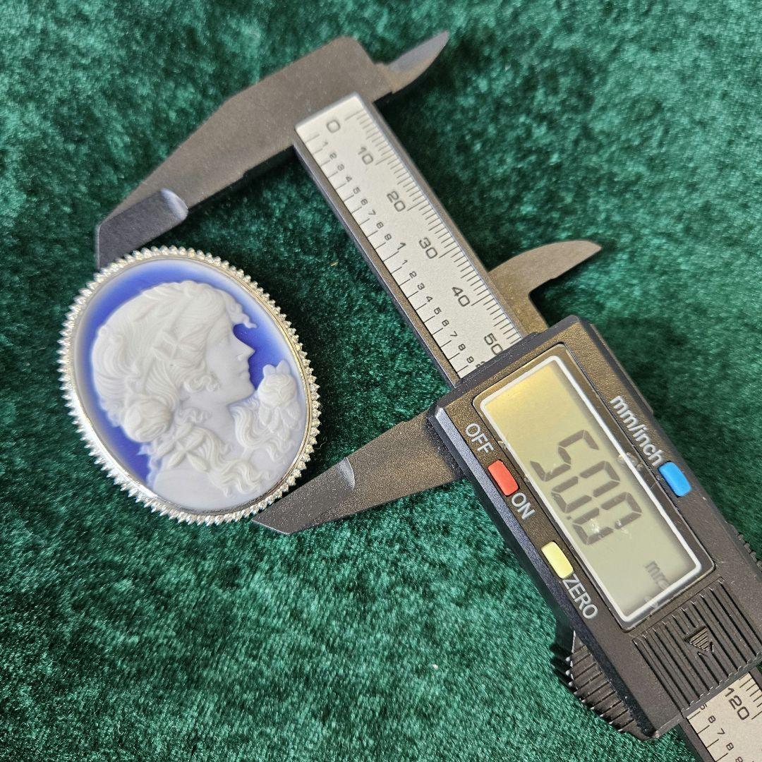 【美品】【鑑定済み】Pt900 プラチナ×ダイヤ カメオブローチ 箱付き！