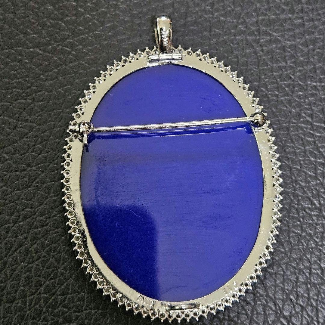 【美品】【鑑定済み】Pt900 プラチナ×ダイヤ カメオブローチ 箱付き！