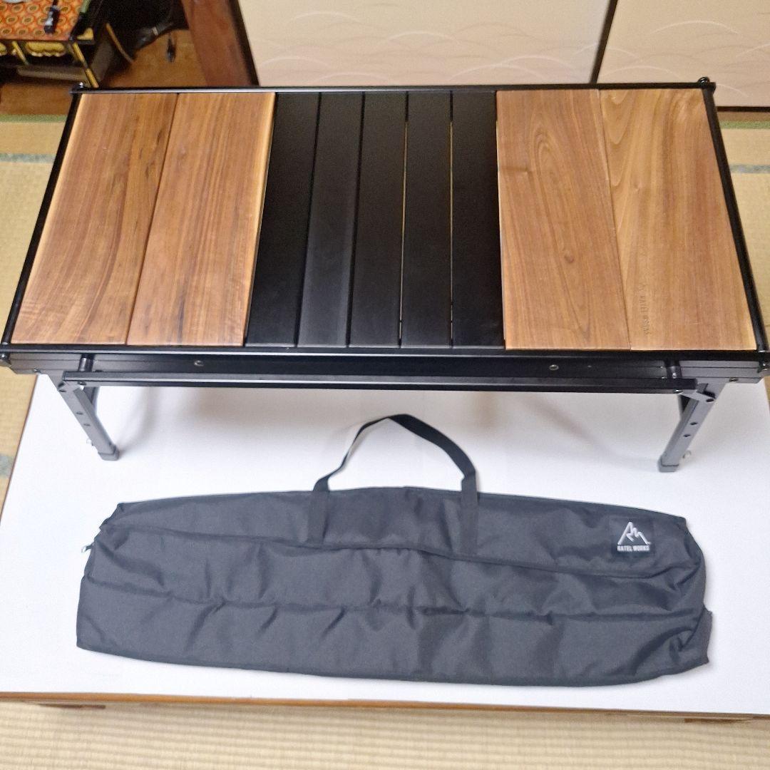 ラーテルワークス　ウッドパネルテーブル　ブラックフレームXウォールナット