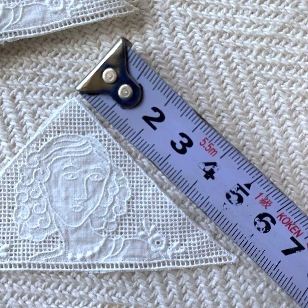 アンティークコットン レース刺繍 女性 三角パーツ マーガブ 16枚