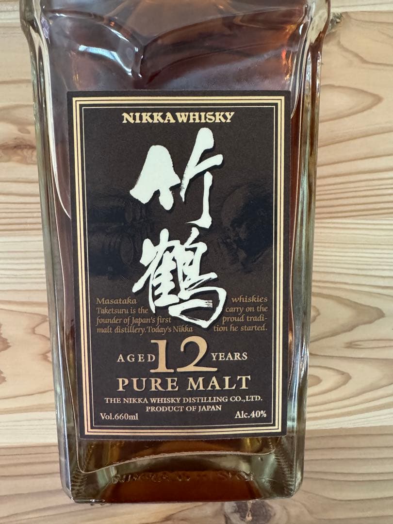 NIKKA 竹鶴 12年 ピュアモルト 660ml ニッカ 角瓶　未開栓