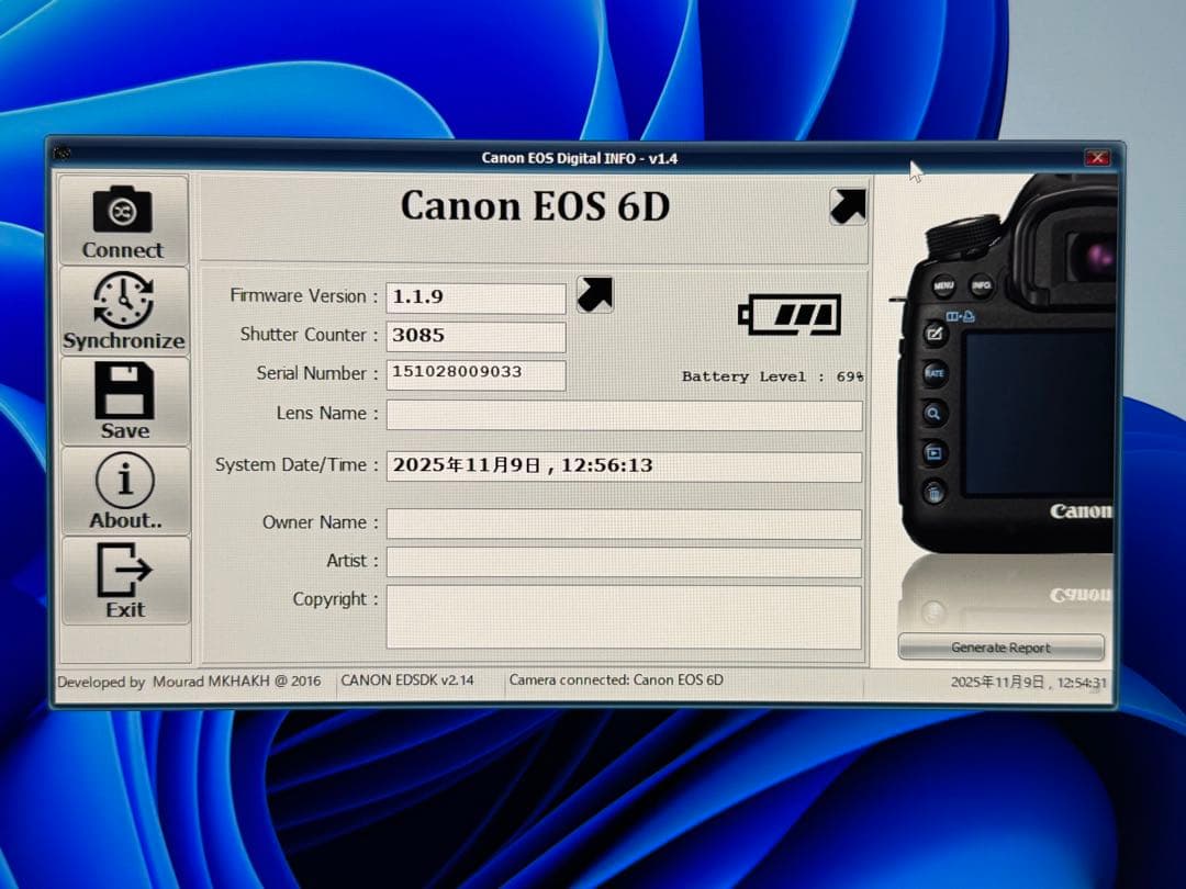 Canon EOS 6D デジタル一眼レフカメラ 【シャッター数3085】