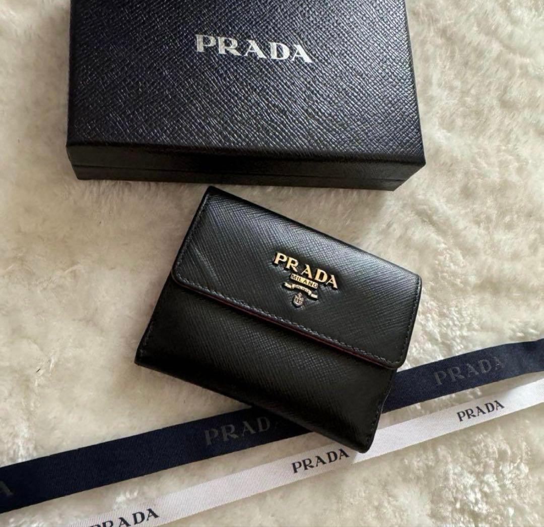 PRADA 財布 ブラック/ピンク