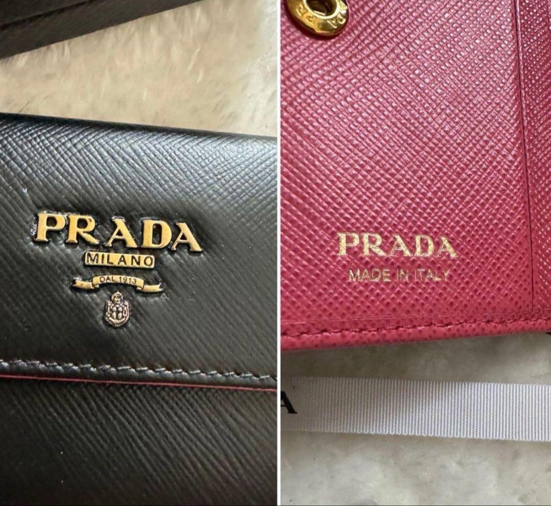 PRADA 財布 ブラック/ピンク