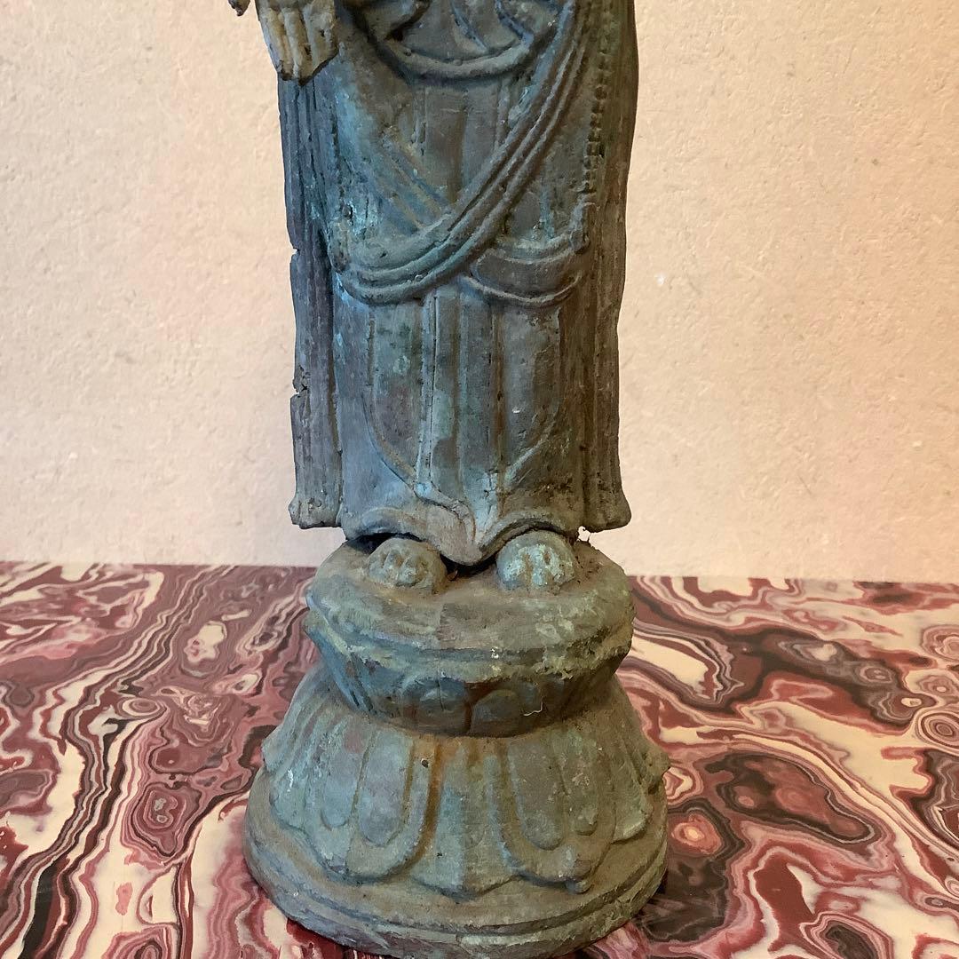 12〜13世紀インド「仏釈迦牟尼仏像」仏陀・クシャーン朝・マトゥラー発掘青銅仏