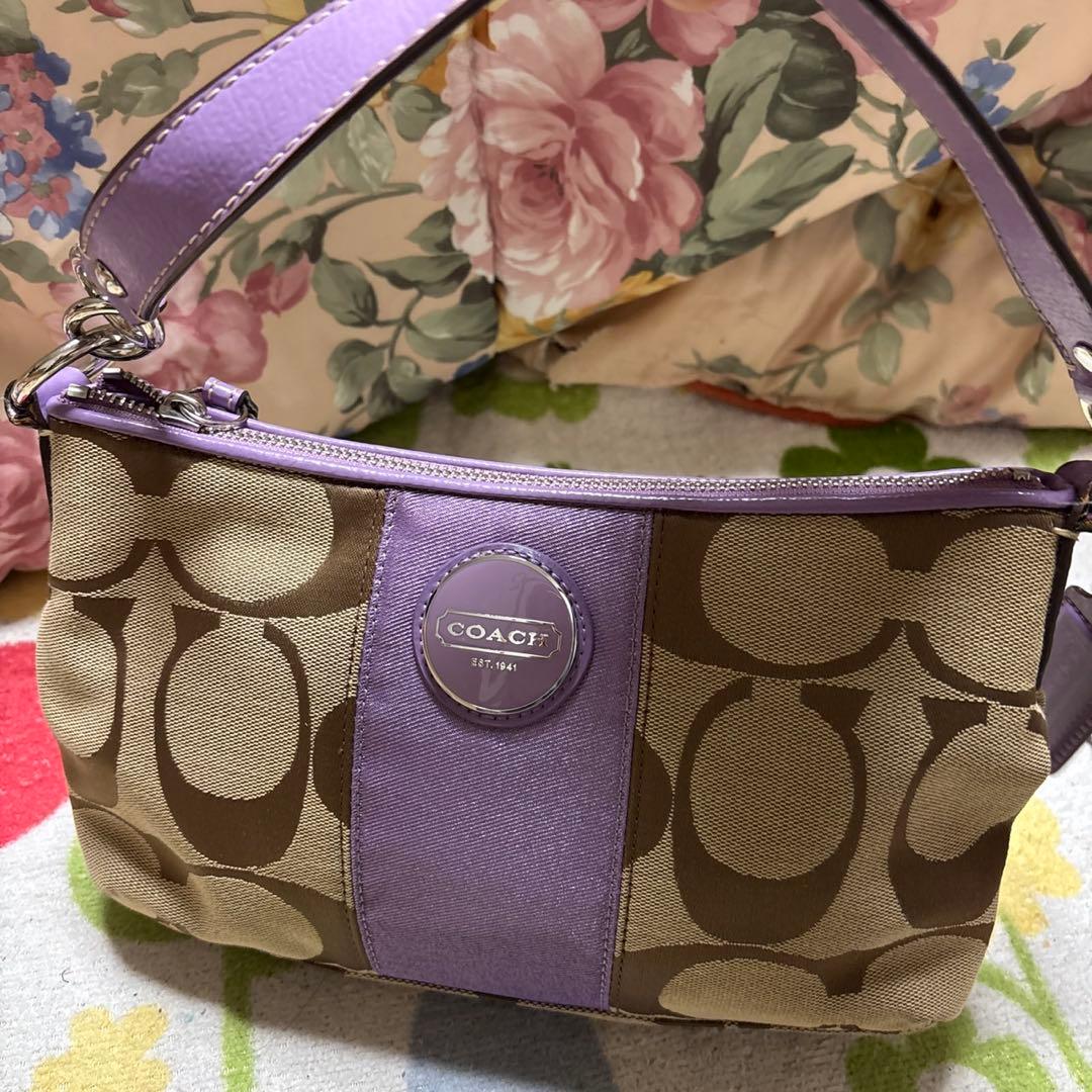 未使用品　COACH ショルダーバッグ ブラウン パープル　2way