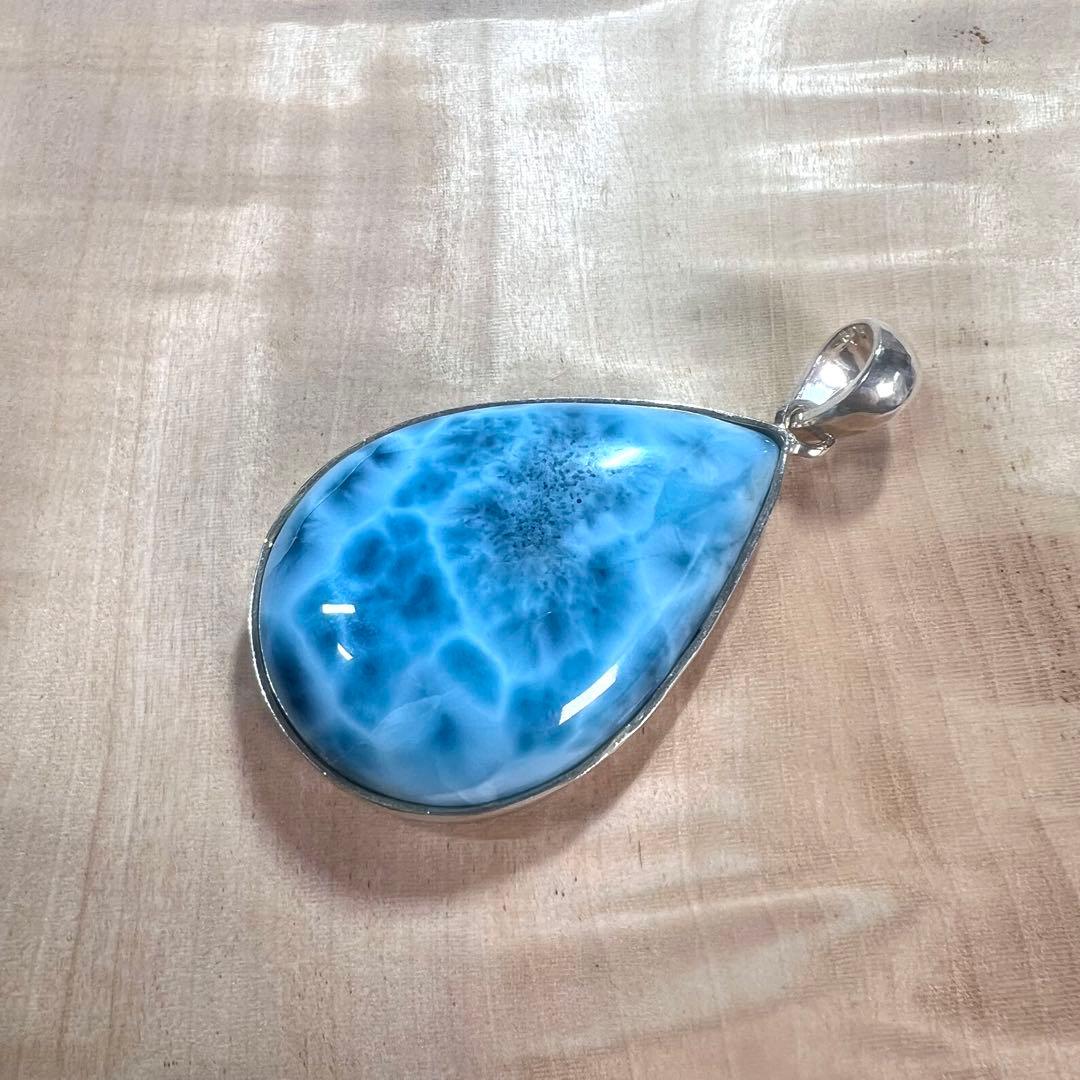 高品質　ラリマー　ペンダント　ネックレス　silver925 3-10