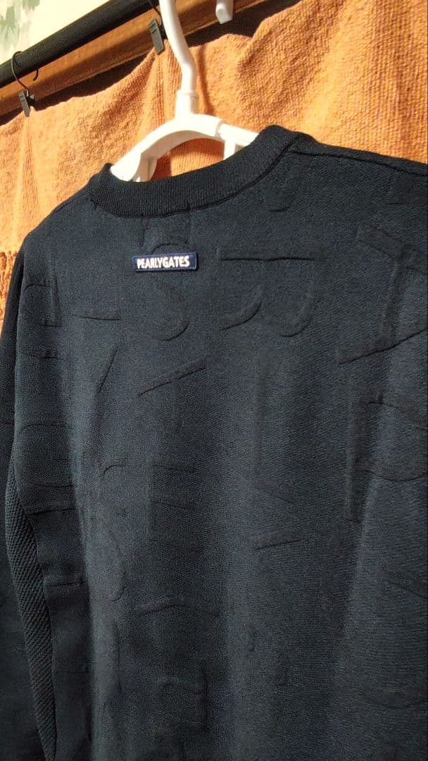 チャーミン様パーリーゲイツ　クルーネック 総柄ロゴニット　ネイビー サイズ2