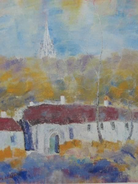 檜原和子、AUTOMNE Ⅱ、希少画集画、新品額装付、状態良好