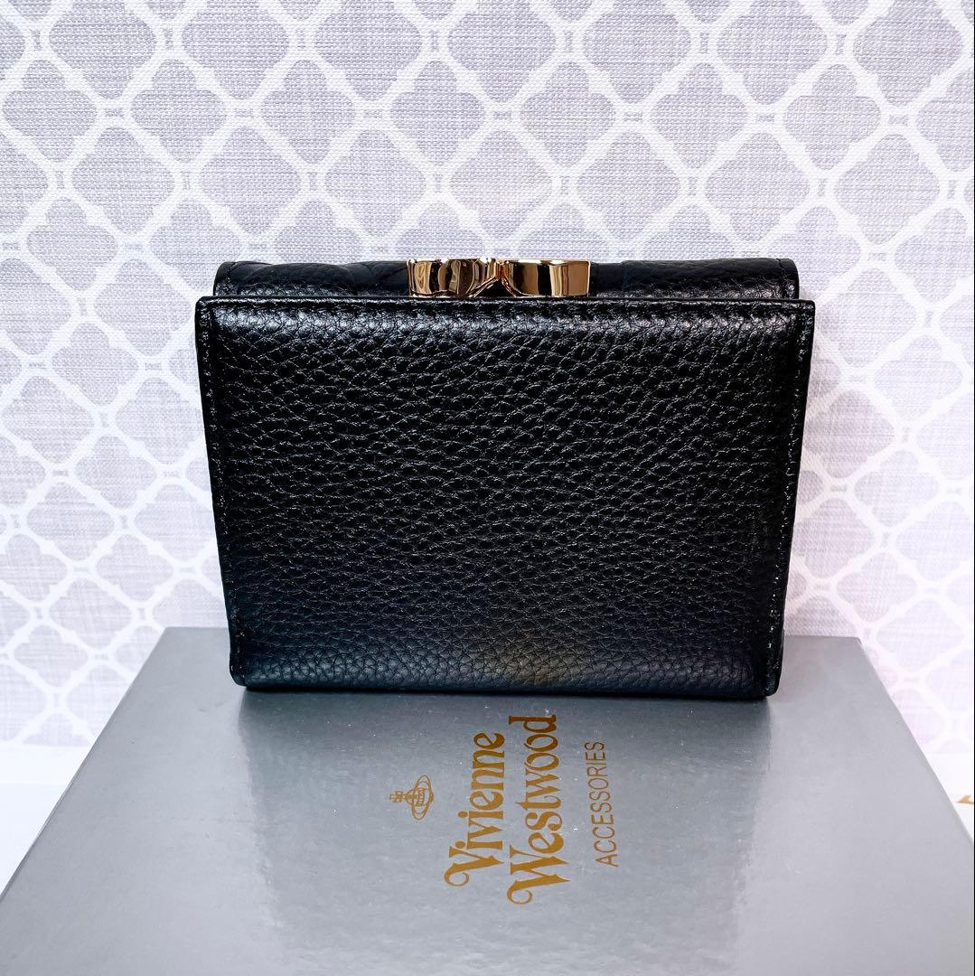 【魅力的☆ショッパー付】オーブ ヴィヴィアン・ウエストウッド 三折財布 黒