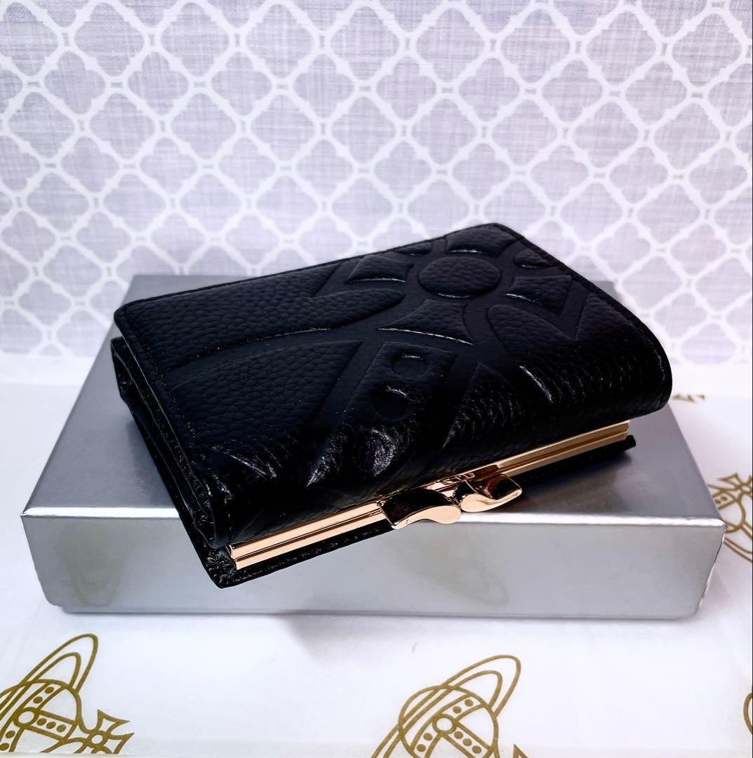 【魅力的☆ショッパー付】オーブ ヴィヴィアン・ウエストウッド 三折財布 黒