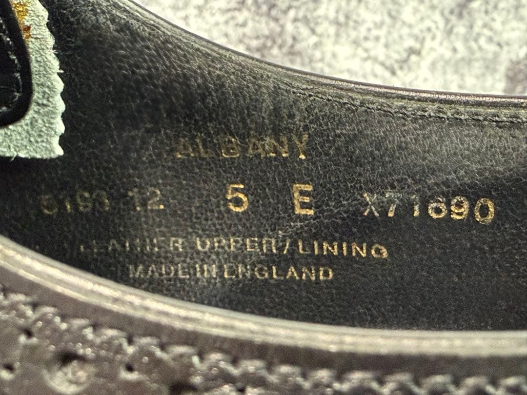 クロケット&ジョーンズ　アルバニー　5E　黒　337ラスト　ハンドグレードライン