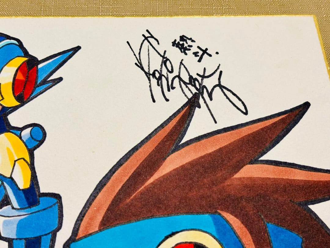 ロックマンエグゼ直筆サイン色紙　あさだみほ先生　木村亜希子さん　比嘉久美子さん