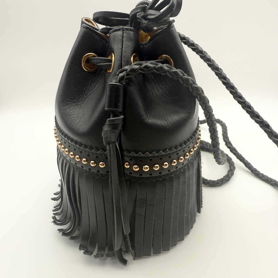 希少/美品✨J&M DAVIDSON カーニバル 黒 スタッズ Y2K フリンジ