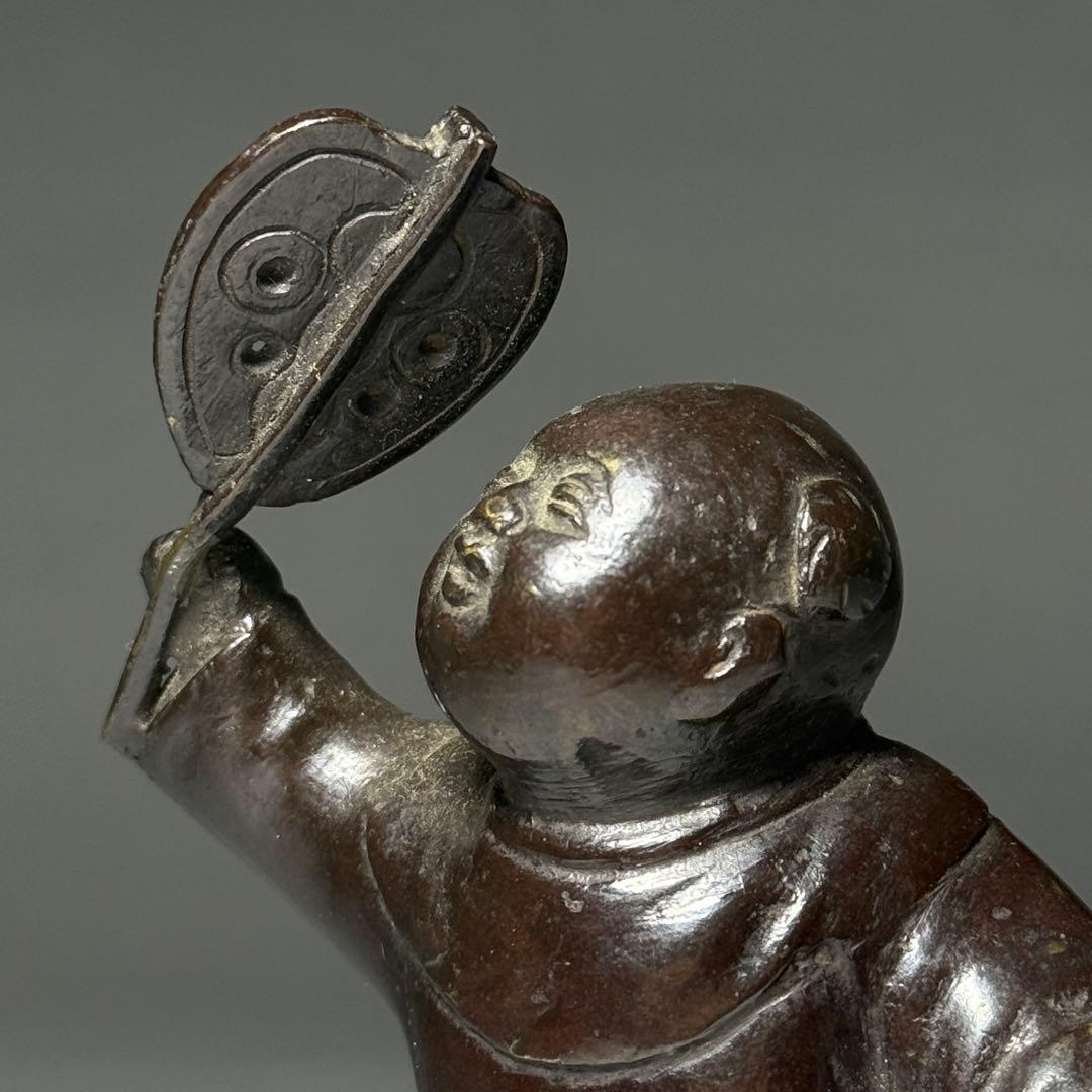 ◆古銅唐子置物 唐銅 江戸幕末〜明治時代◆