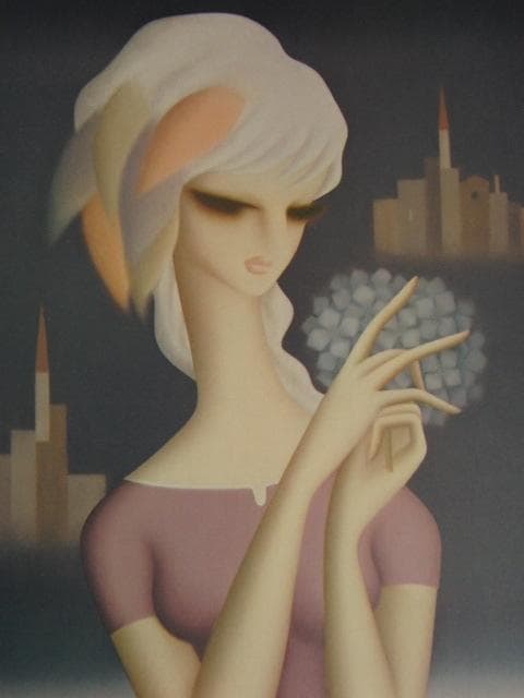 東郷青児、花束、希少な大判額装用画集より、状態良好、インテリア、巨匠、美人