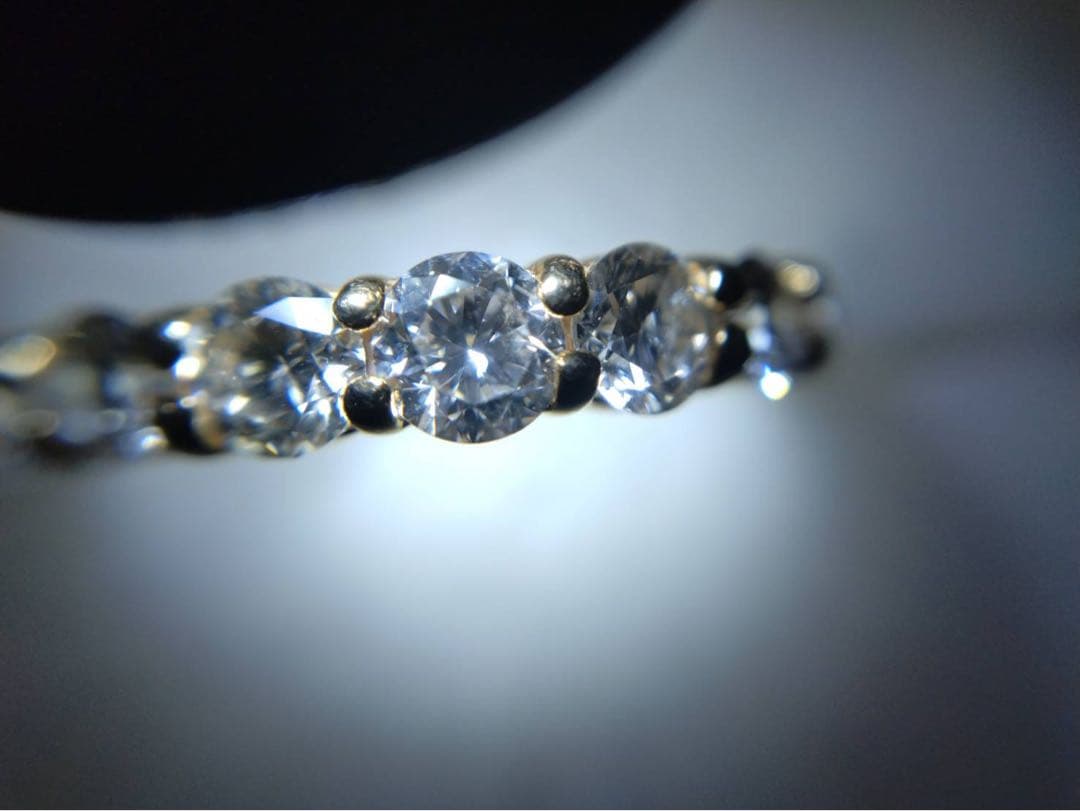 K18YG/ ダイヤリング 1.00ct ハーフエタニティ
