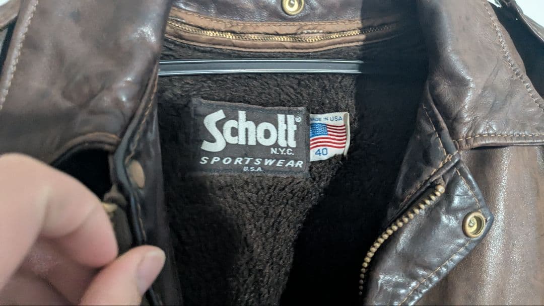 8/30まで！ショット A-2 レザージャケット ライナーあり 40 L