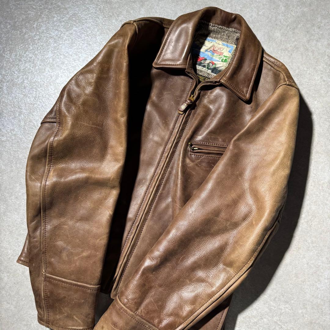 ジャケット・アウター AERO LEATHER Halfbelt leather jacket