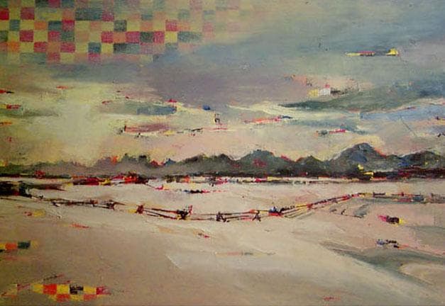 油絵 菅家令子 絵 絵画インテリア 額付(黒) uF6-060204 風景雪景色