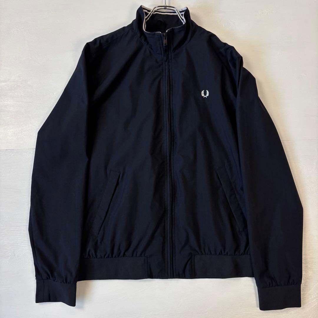 フレッドペリー　ナイロンジャケット　ワンポイントロゴ　Lサイズ　ネイビー　古着