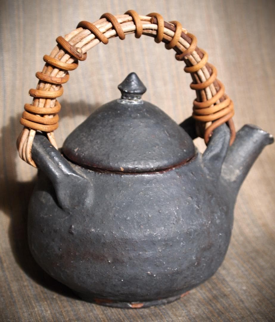 人気作家★加地学【師：森岡成好】★窯変黒土瓶