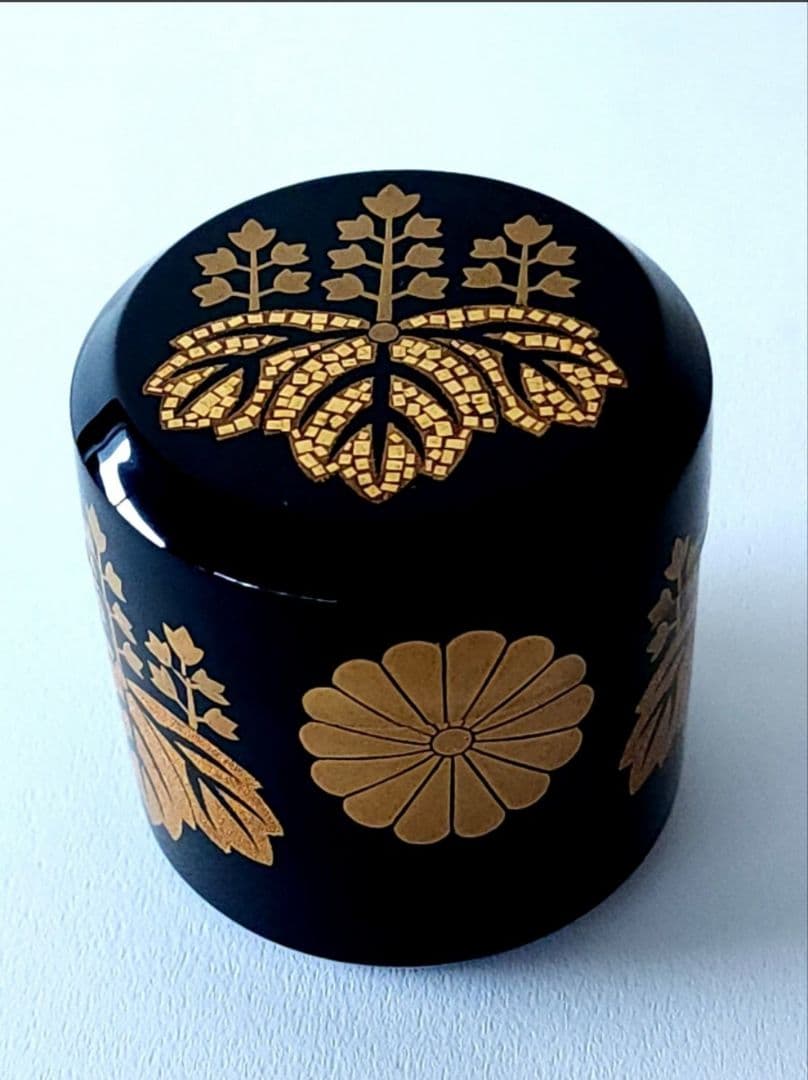 一后 一兆作　高台寺 棗　桐文/菊文　共箱　二重箱　 茶道具