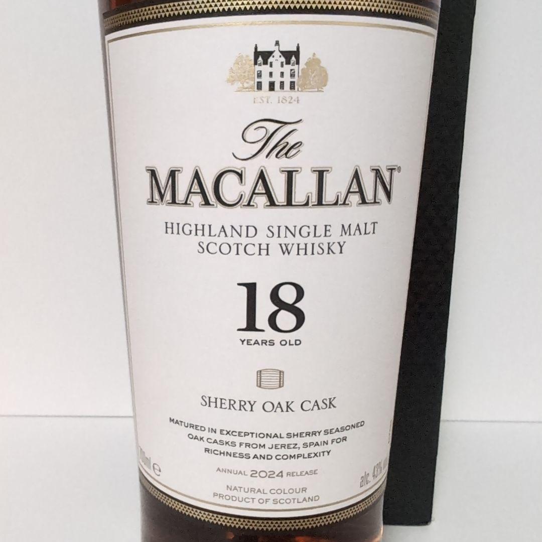 The Macallan 18年 シェリーオークカスク 2024年リリース