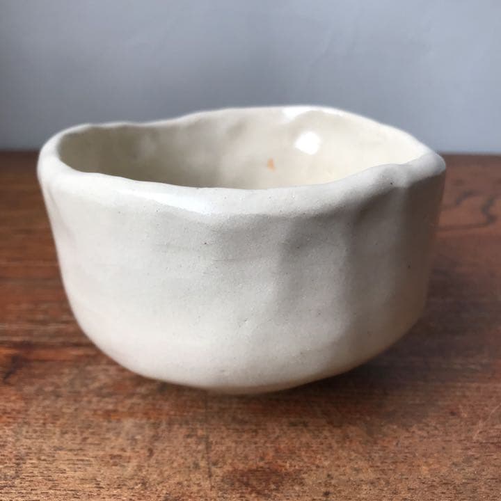 妻の作った 抹茶茶碗 ドラムセット ドラムスティック 陶芸 手びねり