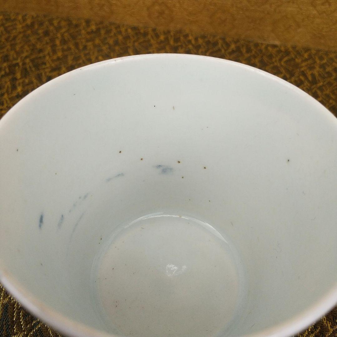 【お値下げしました！】古伊万里　そば猪口　染付　花文