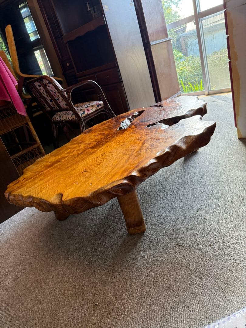 欅 一枚板 座卓 ローテーブル 無垢 天然木 高級和家具