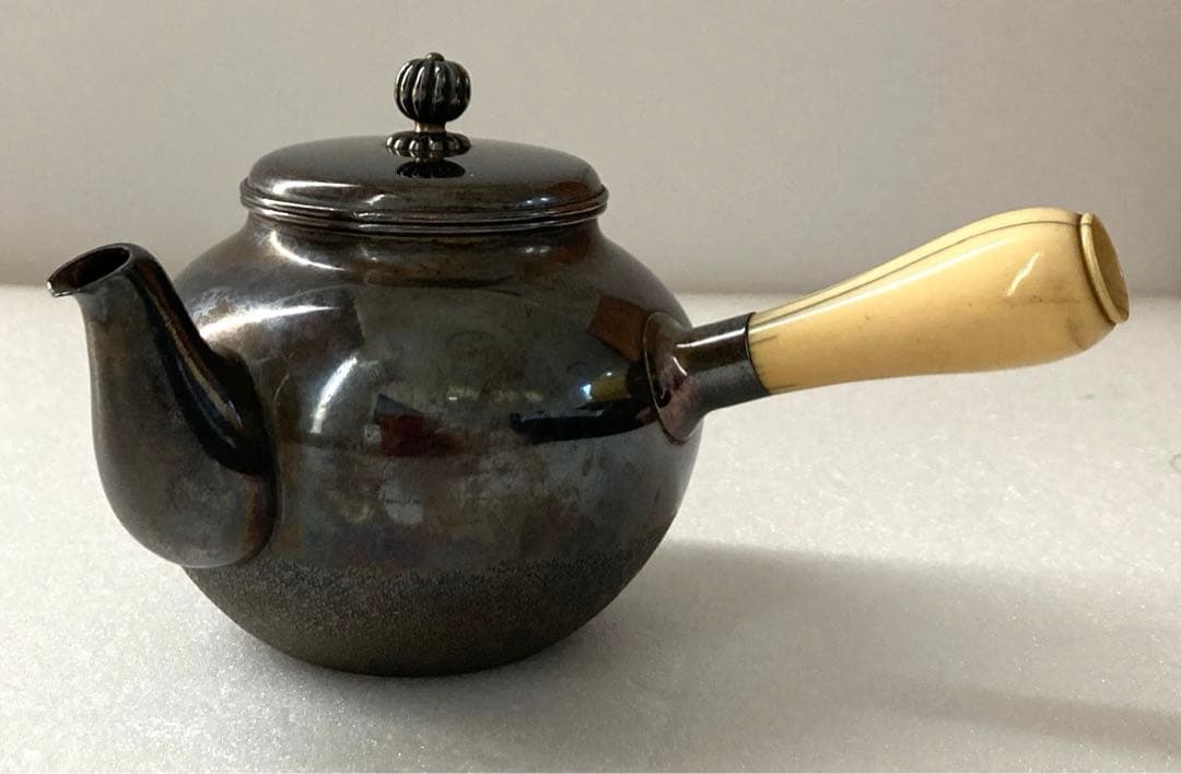 純銀横手急須 純銀急須 銀瓶 菊花摘蓋