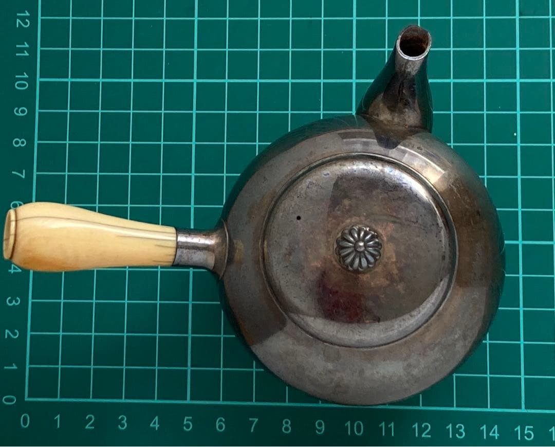 純銀横手急須 純銀急須 銀瓶 菊花摘蓋