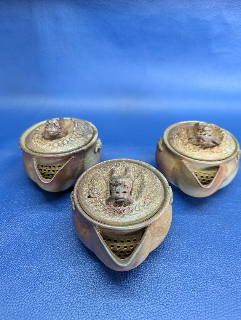 備前焼 宝瓶 昇龍 三個セット