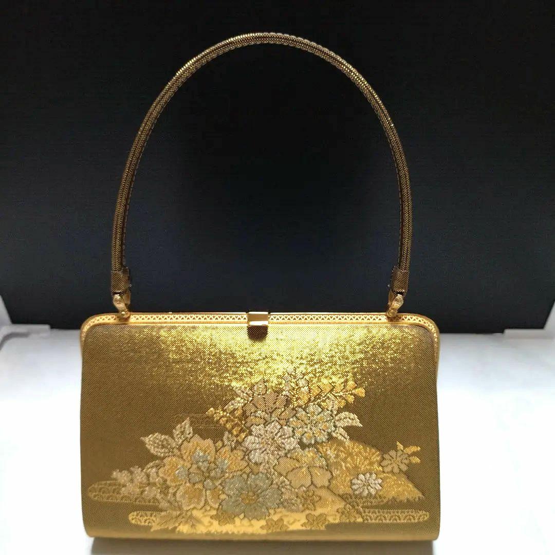 【東京芝山】正絹佐賀錦　和装　バックと草履