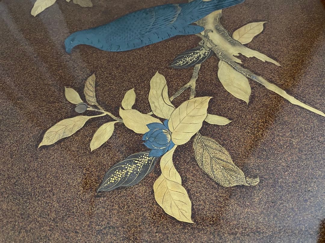 明治期頃 蒔絵 扇面 御料紙箱　料紙箱　草紙箱　書簡 内梨子地　漆器 漆工芸